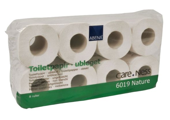 Toiletpapir, 2 lags, Natur hvid, 35 m, 8x8  64 ruller