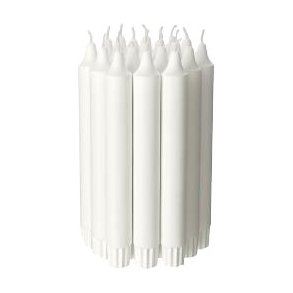 Kronelys 9 timer,  Hvid 22 cm, 30 stk