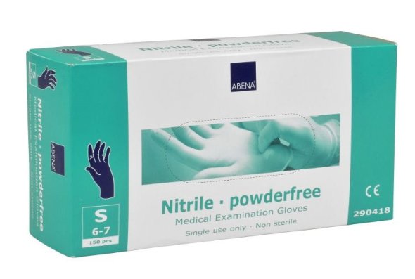 Nitrilhandsker, uden pudder Bl, Small, 100 stk/pak - 100 pakker