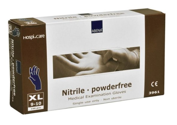 Nitrilhandsker, uden pudder Bl, X-Large, 100 stk/pak - 100 paker