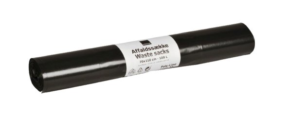 affaldsskke sort 700x1100mm  45my  #1388