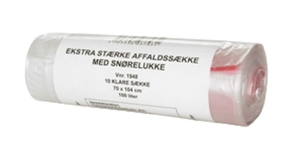 Skke med snoreluk transparant 75 x 104 cm 10 stk/rl, 10 rl