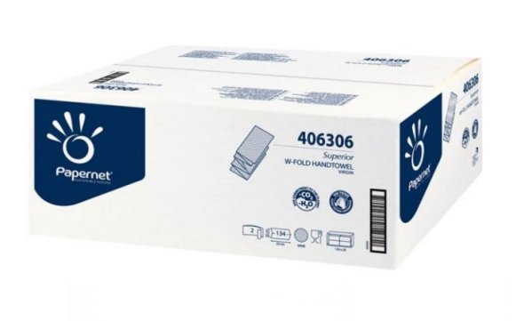 Papernet Hndkldeark Natur W-Fold, 2 lags, 36 Karton/Palle