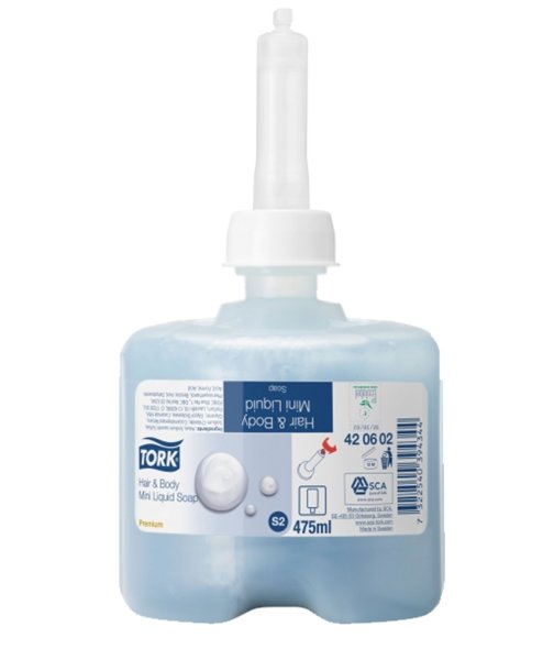 Tork Hair & Body Mini Sbe, bl S2 475ml, x 8 stk