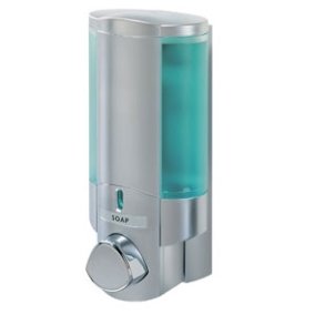 Dispenser s�be Hefe til p�fyldning. 350 ml plast St�l look