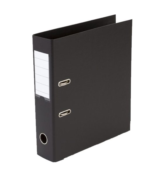 Mappe A4 Sort metalskinne, 75mm ryg