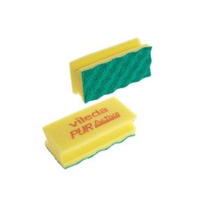 Skuresvamp gul PURA Active, 7,5x15 cm, 10 stk