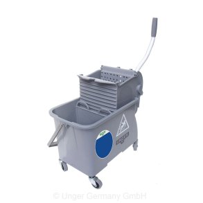Unger Rullevogn med presse og hjul, 2 rums, 15 liter