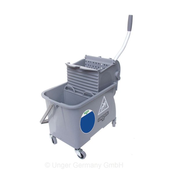 Unger Rullevogn med presse og hjul, 2 rums, 15 liter