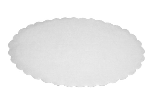 Fad papir oval prget hvid  19 x 29 cm 500 stk