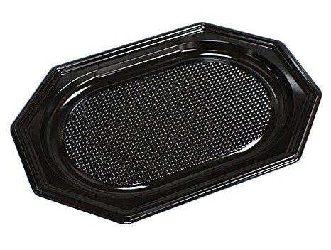 Catering Fad Sort Plast 35x25 oval 100stk